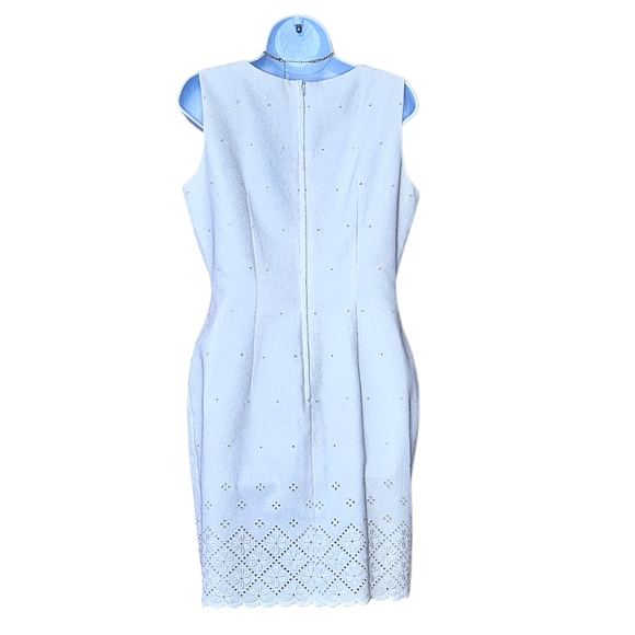 Vintage Maggy London by Kenneth Nolan Scalloped Eyelet Sheath Dress - Picture 2 of 5